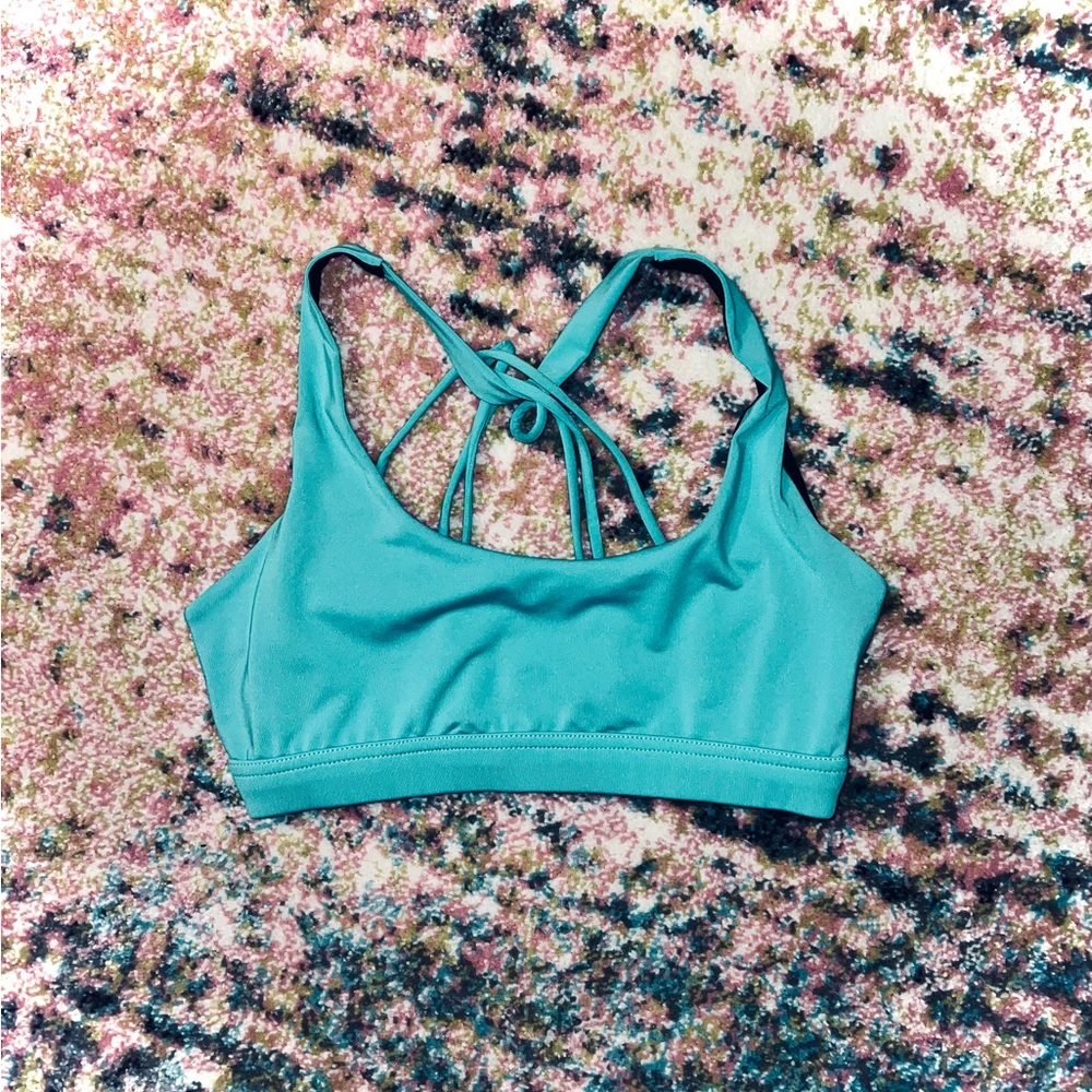 ICYZONE || Active Strappy Sports Bra in Florida Keys Blue - SZ Small
